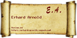 Erhard Arnold névjegykártya